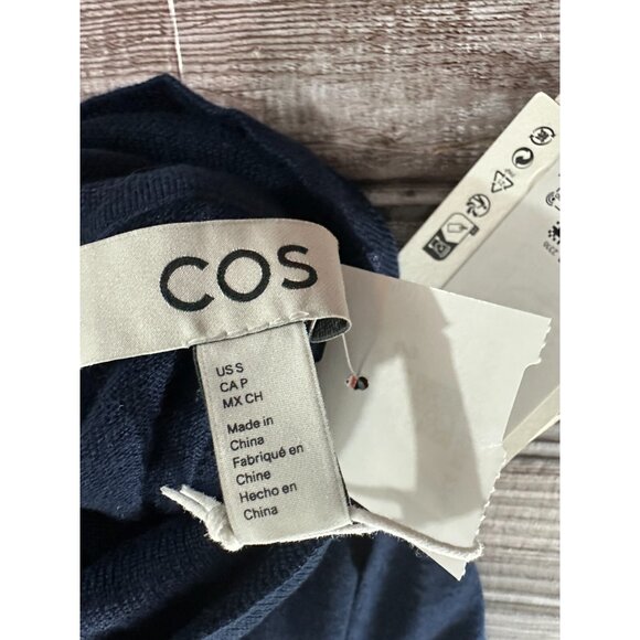 COS 100% wool rollneck sweater sz S color Navy NWT MSPR 135 - Picture 3 of 8
